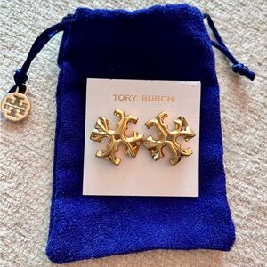 Tory Burch, large T , stud earrings